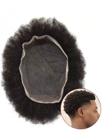 8 "X 10" Afro Toupetje Voor Zwarte Mannen Volledig Franse Kanten Haarstukjes