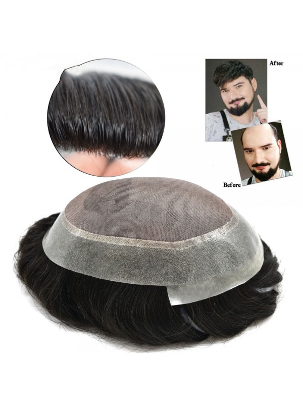 8 "X 10" Ts1 Fine Mono Mens Toupee Menselijk Haar Dunne Huid Haarvervangingssysteem