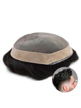 8 "X 10" Herenpruiken Fijne Mono Lace Base Haarpruik Voor Heren Duurzaam Poly Skin Toupetje Voor Heren