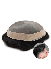 8 "X 10" Herenpruiken Fijne Mono Lace Base Haarpruik Voor Heren Duurzaam Poly Skin Toupetje Voor Heren