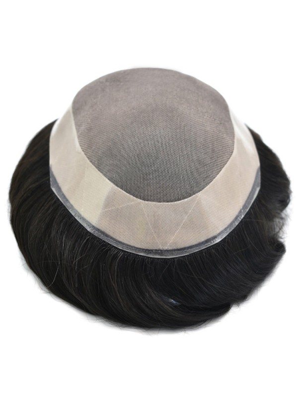 8 "X 10" Herenpruiken Fijne Mono Lace Base Haarpruik Voor Heren Duurzaam Poly Skin Toupetje Voor Heren
