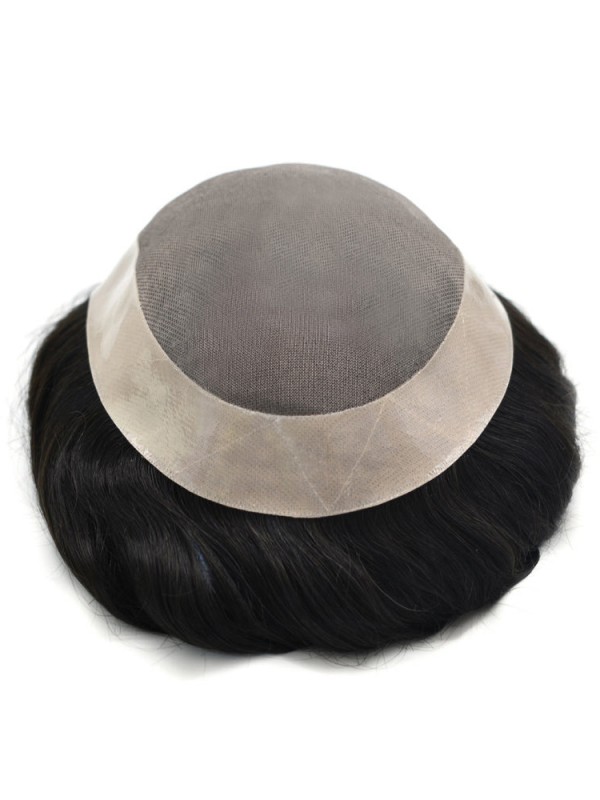 8 "X 10" Herenpruiken Fijne Mono Lace Base Haarpruik Voor Heren Duurzaam Poly Skin Toupetje Voor Heren