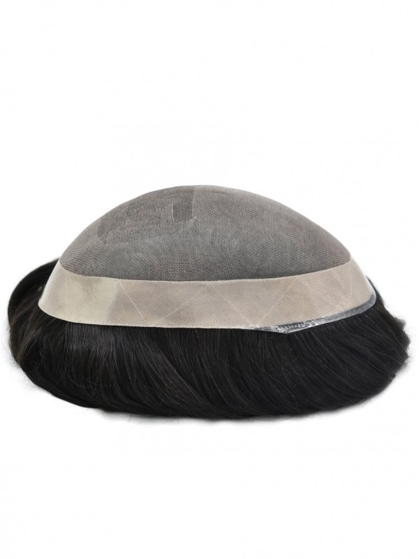 8 "X 10" Herenpruiken Fijne Mono Lace Base Haarpruik Voor Heren Duurzaam Poly Skin Toupetje Voor Heren