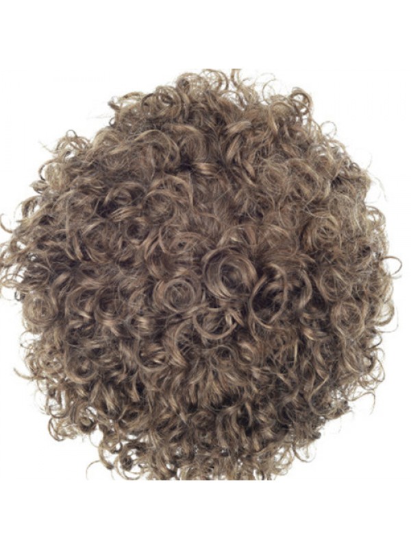 8 "X 10" Donkerblonde Afro Culy Mono Top Pu Perimeter En Lace Front Heren Toupetjes