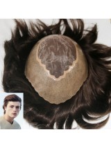 8 "X 10" Fine Mono Pu Around Hair System Toupetje Voor Heren
