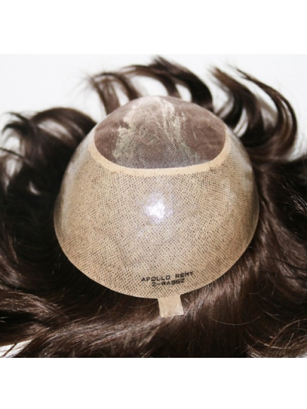 8 "X 10" Fine Mono Pu Around Hair System Toupetje Voor Heren