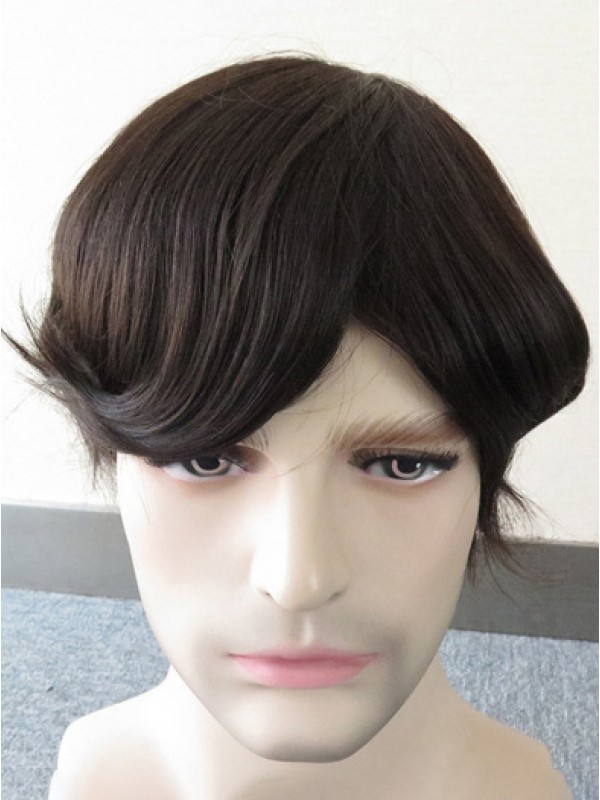 8 "X 10" Fine Mono Pu Around Hair System Toupetje Voor Heren