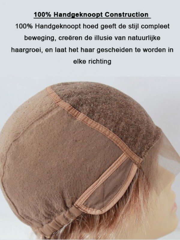 Blonde Lange 100% Handgebonden Krullend Zonder Pony Dames Pruiken Van Echt Haar