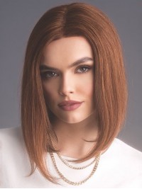 Lace Front Pruiken Rechte Schouder Lengte Kastanjebruin Remy Menselijk Haar Pruiken Zonder Pony