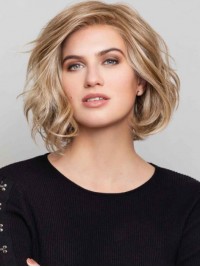 Elegante Bobs 10" Blond Golvend Natuurlijk Haar Lace Front Pruiken