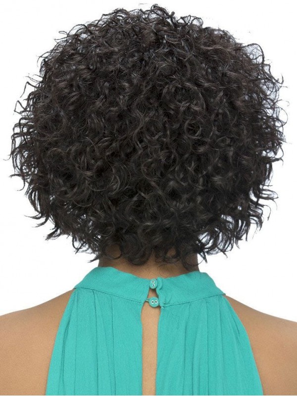 Korte Krullende Kaploze Afro-pruiken Van Menselijk Haar