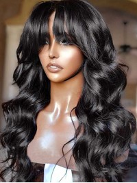 Afro-haar Lang Zonder Kap Met Pony Pruiken Van Echt Haar