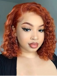 Gember Oranje Bob Pruiken Lace Front Menselijk Haar Pruiken Voor Vrouwen