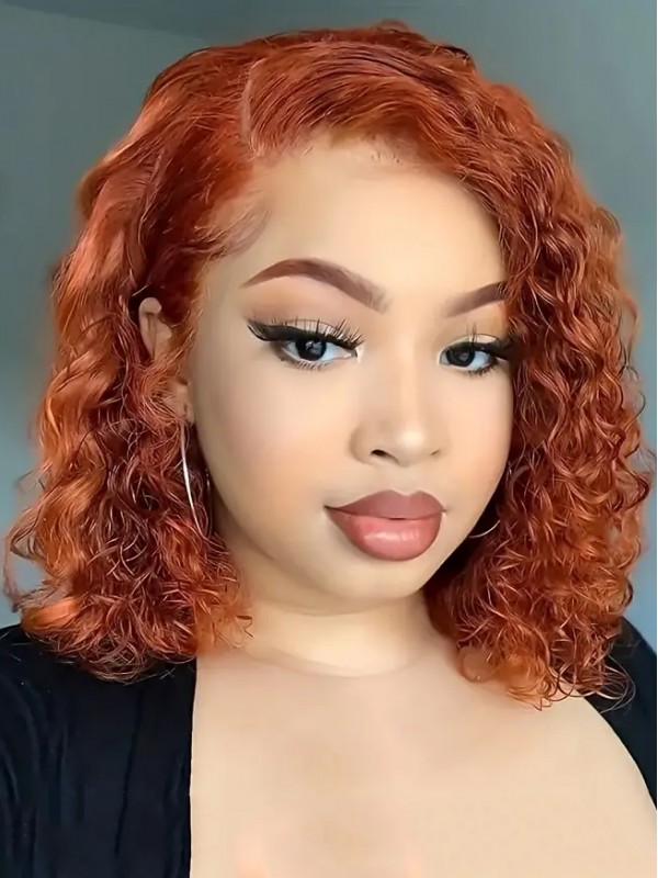 Gember Oranje Bob Pruiken Lace Front Menselijk Haar Pruiken Voor Vrouwen