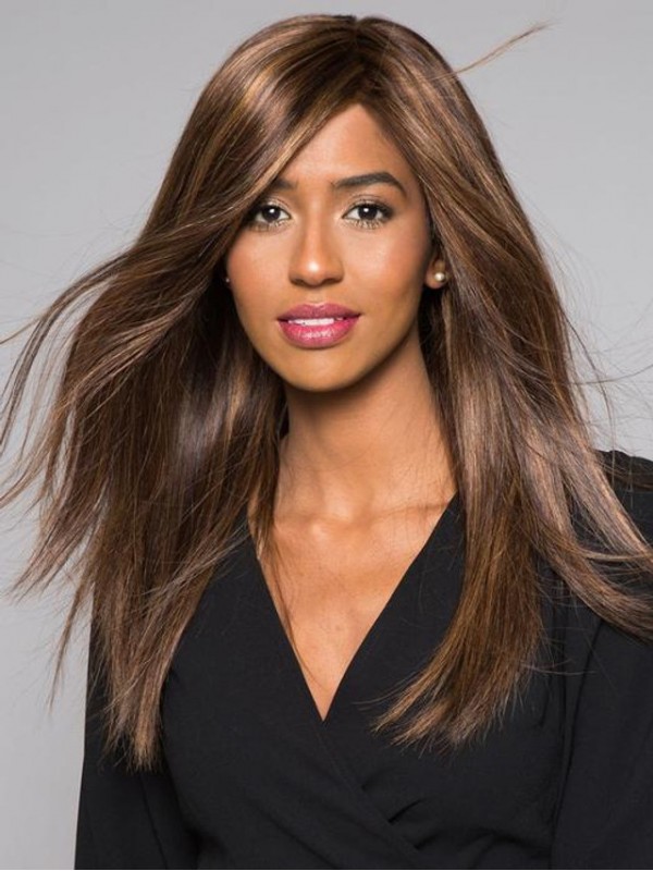 Natuurlijke Pruik Lang Bruin Menselijk Haar Lace Front Pruiken