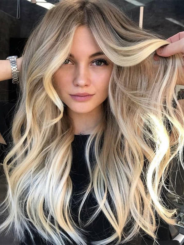Lange 150% Dichtheid Lace Front Ombre Golvende Pruiken Menselijk Haar