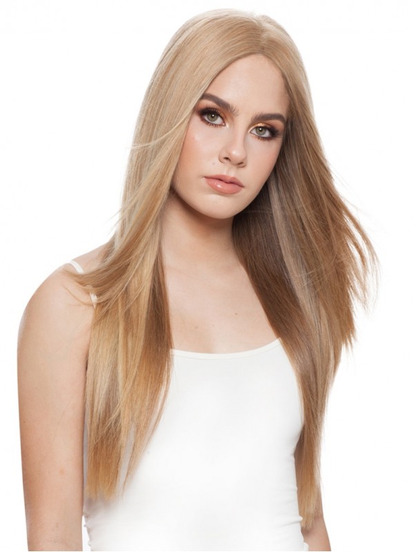 Gelaagde Pruiken Lange Kaploze Blonde Pruiken Van Echt Haar Zonder Pony