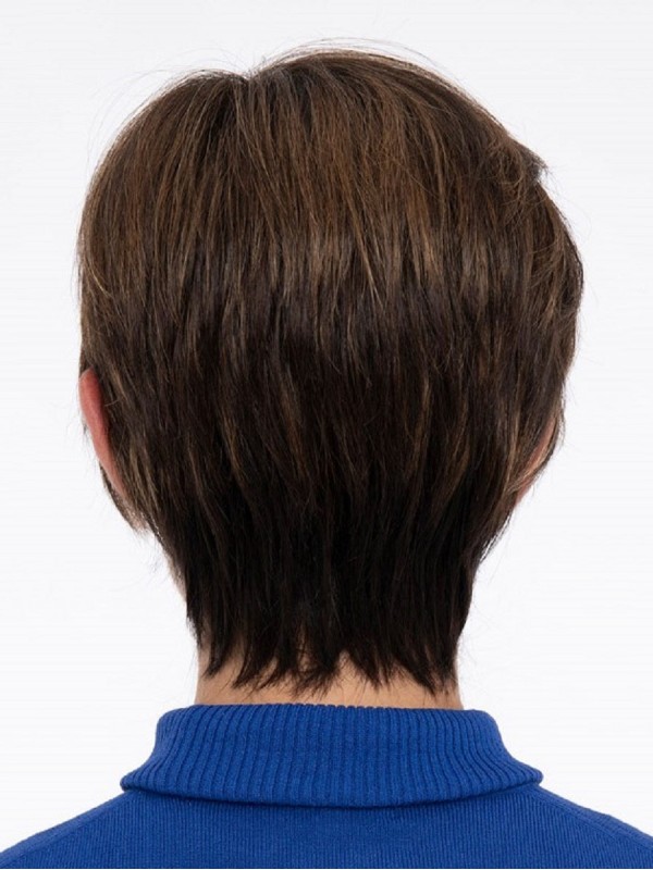 Stijlpruik Korte Pixie Capless Rechte Pruiken Van Menselijk Haar
