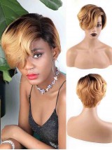 Pixie Cut Pruiken Korte Rechte Kanten Pruiken Van Menselijk Haar