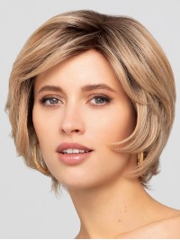Blonde Rechte Pruiken Capless Bob Menselijk Haar Pruiken