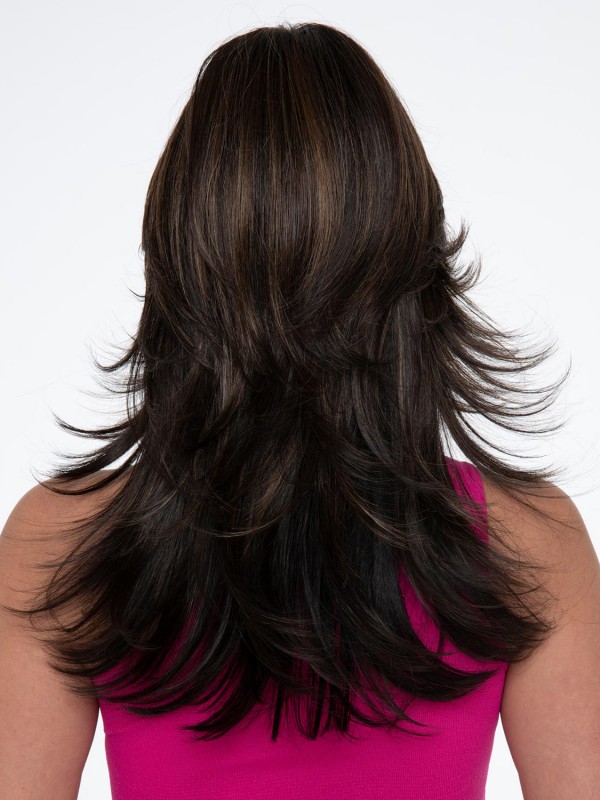 Luscious Rechte Gelaagde Pruiken Van Echt Haar Voor Dames
