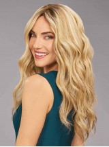 Blonde Lange Kaploze 100% Menselijke Haarpruiken Zonder Pony