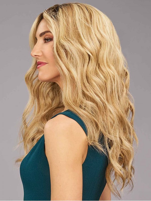 Blonde Lange Kaploze 100% Menselijke Haarpruiken Zonder Pony