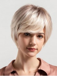 8" Recht Met Pony Pruiken Van Menselijk Haar