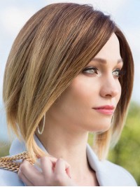 Mode 10" Rechte 100% Handgebonden Remy Bob Pruiken Van Echt Haar