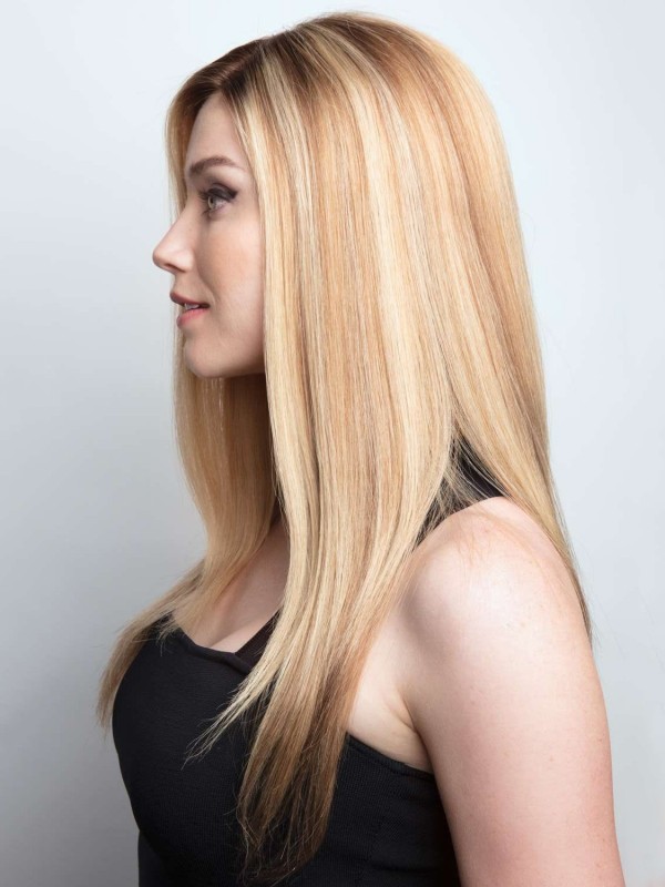 Lange Blonde Kaploze Pruiken Van 100% Mensenhaar