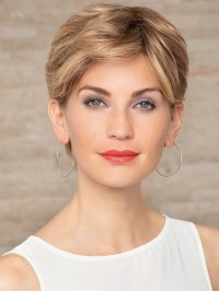 Korte Lichtgewicht Lace Front Blonde Menselijke Haarpruik