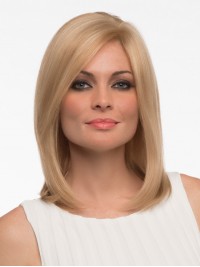 Blonde Rechte Bob 100% Menselijk Haar Kaploze Pruiken