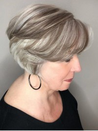 Korte Lace Front 8" Grijze Bob Kapsel Menselijk Haar Pruiken