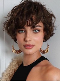 8" Golvende Remy Menselijk Haar Bobs Dames Korte Pruiken