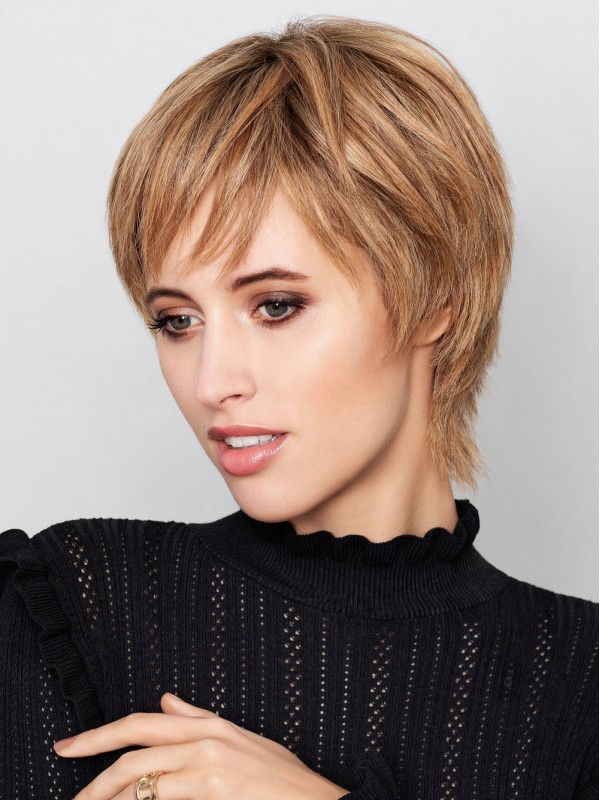 Korte Blonde Pruiken Zonder Kap Van Menselijk Haar