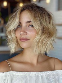 Bobs Blonde 10" Lace Front Custom Menselijk Haar Pruiken
