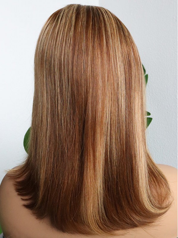 14" Ombre Zonder Pony Menselijk Haar Kant Voorpruiken