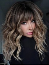 Bruine Highlight 16" Met Pony Remy Menselijk Haar Pruiken