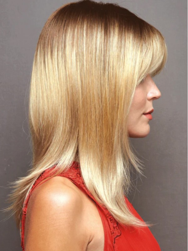 Lange Blonde 100% Menselijk Haar Met Pony's Voor Vrouwen