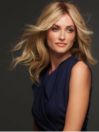 Luxe 16" Lace Front Gelaagde Lijmloze Pruiken Van Echt Haar
