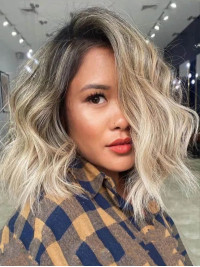 14" Blonde Full Lace Menselijk Haar Pruiken Zonder Pony
