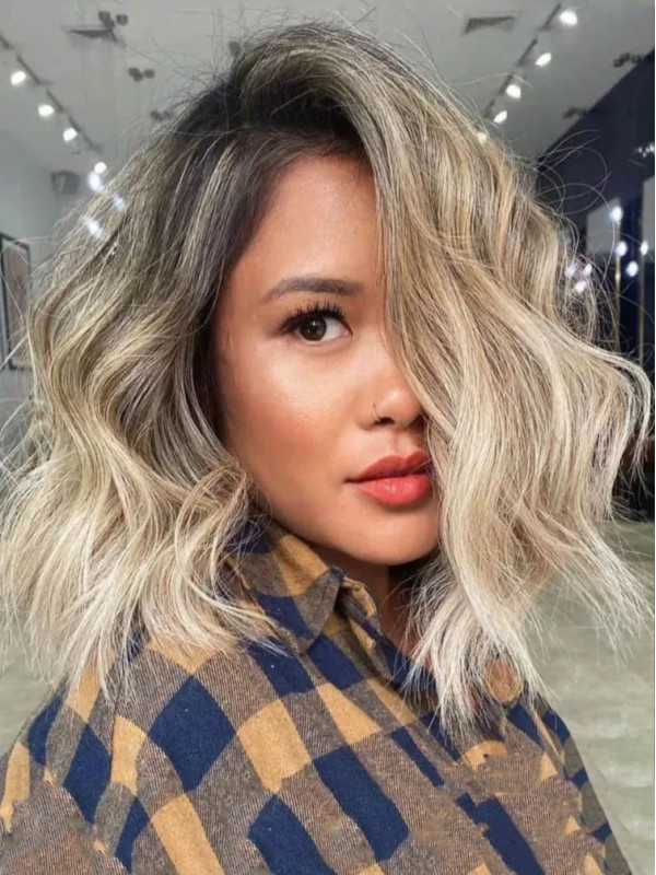 14" Blonde Full Lace Menselijk Haar Pruiken Zonder Pony
