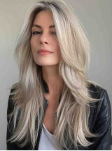Lange Remy Human Hair 18" Capess Gelaagde Echte Haar Pruiken