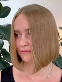 Blonde Pruik Remy Menselijk Haar 10" Rechte Kant Voor Bob Pruiken