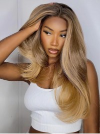 Lace Front Rechte Lange Synthetische Pruiken Voor Zwarte Vrouwen