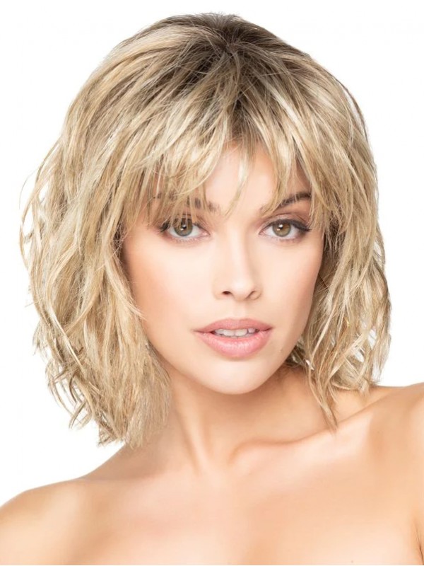 10"Bobs Capless Golvende Blonde Pruiken