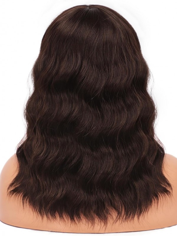 Charmante 16" Chocoladebruine Bob Golvende Synthetische Pruiken