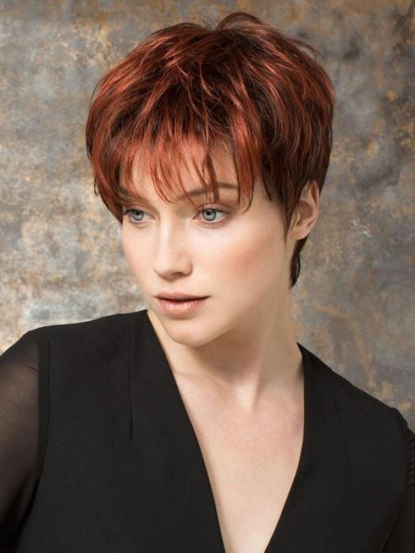 Natuurlijke Korte Pixie Cut Pruik Met Pony Synthetische Pruiken