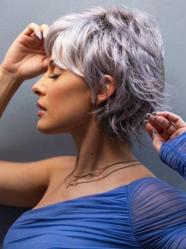 Kort Haar Pruiken Met Pony Capless Synthetische 6" Pruiken