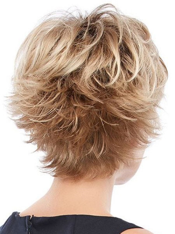 Korte Blonde Kaploze Pruiken Met Pony